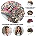 DELORIGIN Line Art Flowers Scrub Caps with 4 Buttons Cotton Nurse Cap Elastic Surgical Hats with Sweatband Chef Bouffant Scrub Cap for Women Men Vet Nurse Cooking Cleaning Head Cover One Size Fits All