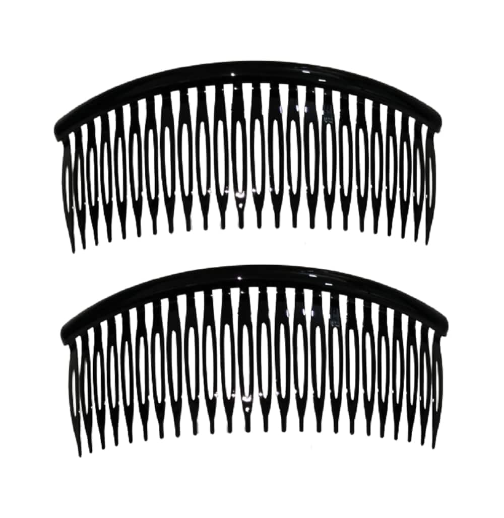 Aspire T Black Hair Half Comb/Hair Clip/Hair Side Pin For Women and Girls (Set of 2) - Size 6 Inches, Plastic Material