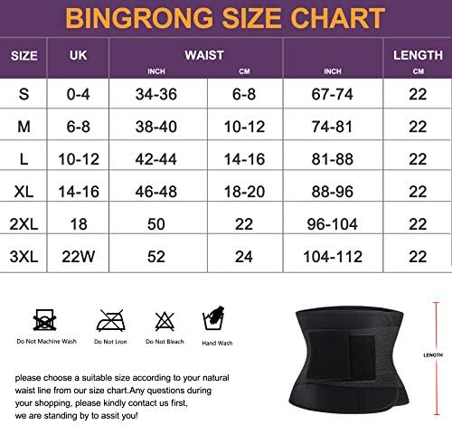 Bingrong Women Waist Trainer Belt Slim Waist Cincher Trimmer Band Sweat Croset Fitness Workout Sports Girdle