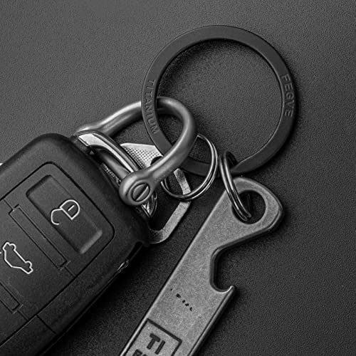 Image of FEGVE Titanium Key Chain Rings Split Rings 4 Pack - Durable and Rustproof | Ultra Lightweight, Rust & Corrosion Resistant, High Hardness, Deformation Resistant