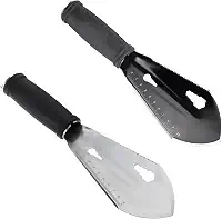 Pá Multifuncional de Aço Inox, Kit com 2 Peças para Camping e Jardinagem