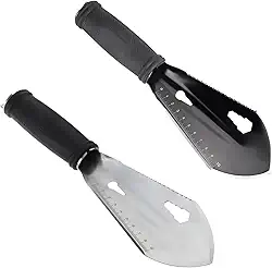 Pá Multifuncional de Aço Inox, Kit com 2 Peças para Camping e Jardinagem