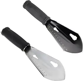 Pá Multifuncional de Aço Inox, Kit com 2 Peças para Camping e Jardinagem