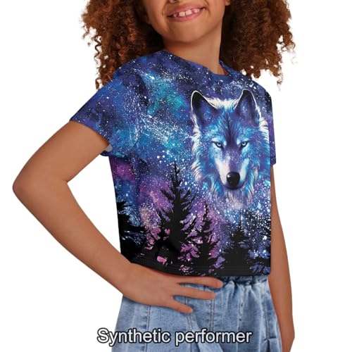 Image of 4th of July Shirt for Girls 7-8 Years US Flag Crop Tops Kids Outfit Independent Day Graphic Tee-