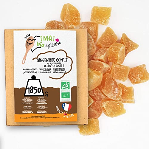 [MA] Bio Epicerie | Zuckerarme kandierte Ingwerwürfel | 1850G | Zertifiziert biologisch | Premium kandierte Früchte | Ohne Konservierungsstoffe Cover