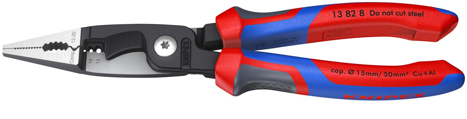 KNIPEX 13 82 8, 6 in 1 Electrical Installation Pliers with Comfort