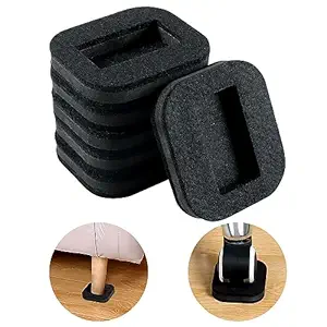 12 PCS Felt Furniture Coasters Caster Cups for Hardwood Floors, Felt Bottom Furniture Pads, Bed Office Chair Fridge Furniture Wheel Stopper to Prevent Sliding and Scratches (Black, L: 2.6