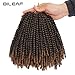 3 Pack Spring Twist Braiding Hair Fluffy Spring Twists Crochet Hair for Black Women 8 Inch Spring Twist Braiding Ombre Color Synthetic Low Temperature Hair Extension 90 Strands T1B 30