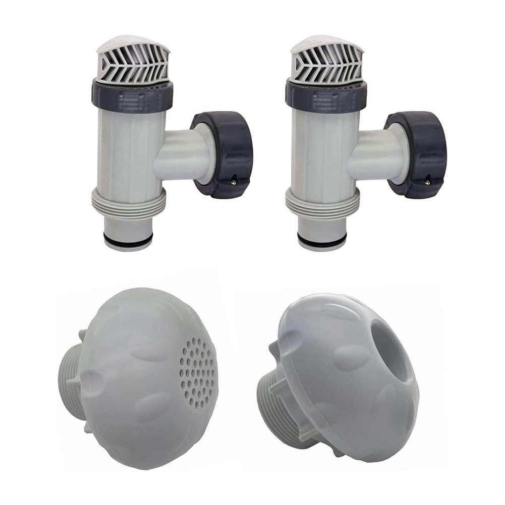 UDSKNV[KSL 1.5" Outlet Strainer Grids Inlet Nozzle and Plunger Valve for Above Ground Pool Parts for Sand Pump