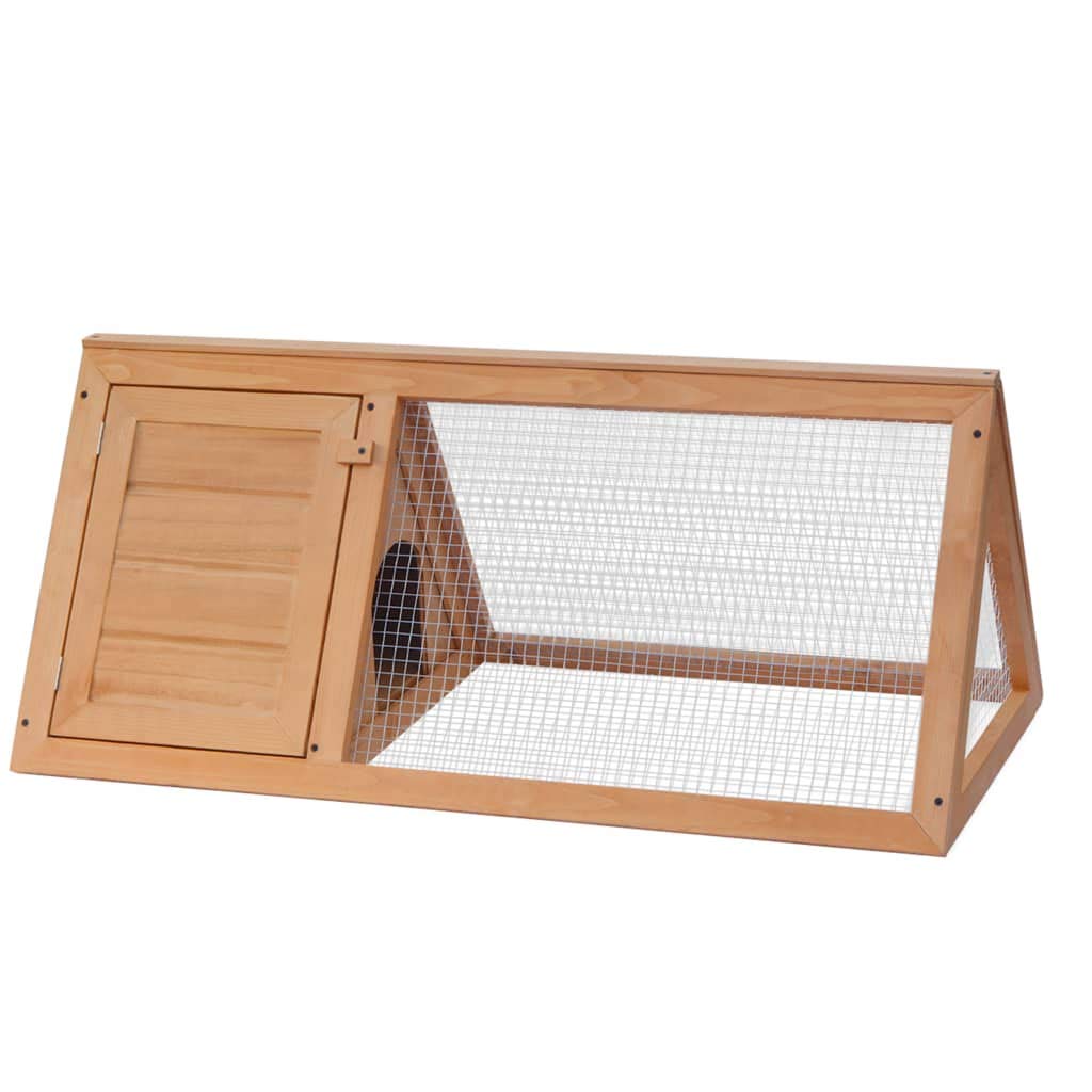 Kaninchenstall Kleintierhaus Hasenstall Kiefern-Tannenholz Konstruktion Kleintierstall Großzügige Raumaufteilung geeignet für Kaninchen Kleintier 98 x 50 x 41 cm (L x B x H)