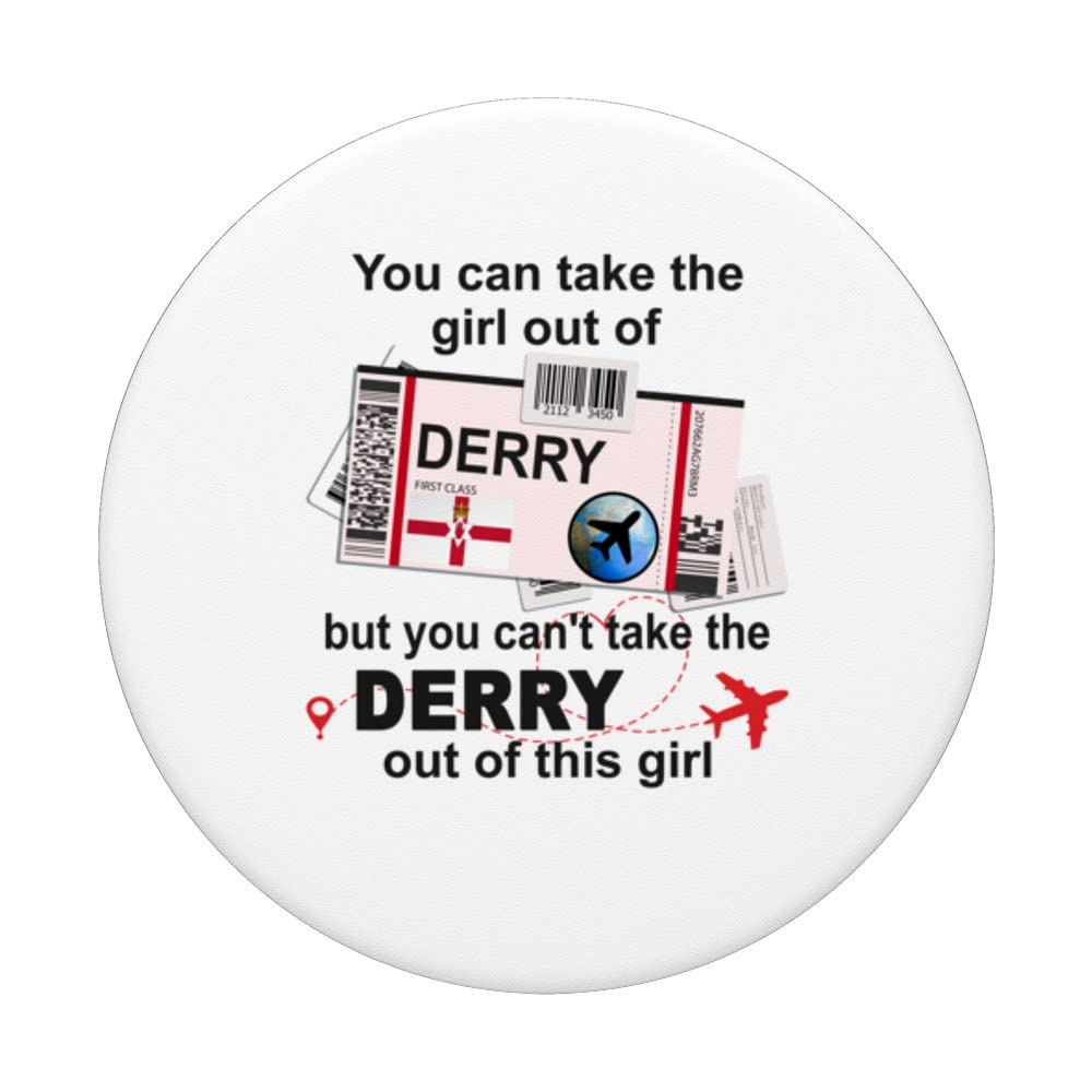 Derry Girl - Derry Boarding Pass - Derry PopSockets Swappable PopGrip, Black - Image 3