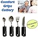 Extra breite Griffe, biegbar, griffiges Besteck-Set, grobe Griffe, Corfort-Griffe, ideal für ältere Menschen, Behinderte, Arthritis, Parkinson, Zittern