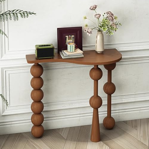 Mesa consola de madera natural para decorar la entrada y la zona del sofá 2