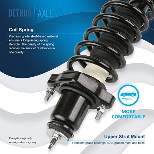 Image of Detroit Axle - 2 Rear Struts for 2007-2016 Dodge Caliber Jeep Patriot Compass Complete Struts Shocks with Coil Spring 2008 2009 2010 2011 2012 2013 2014 2015 Replacement Quick Install Ready Struts