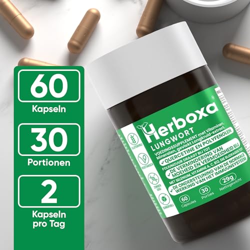 Herboxa Lungenkraut Mehrere Packungen (4 Stück) - mit geflecktes Lungenkraut - Enthält Folsäure, die...