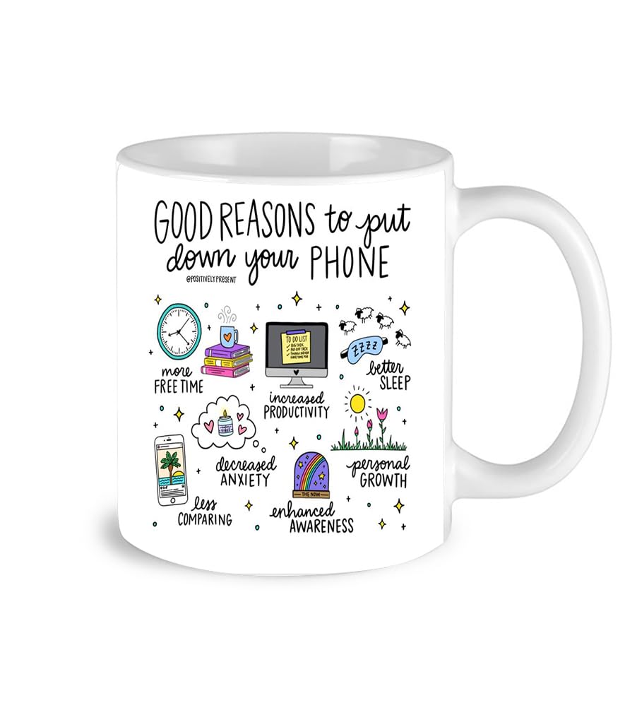 Digital Detox Coffee Mug & Tea Cup – Mindfulness, Productivity & Relaxation for a Balanced Life, 330ml-image-23