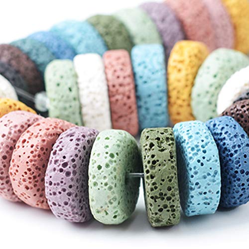 EXCEART 30 Stks Lavasteen Kralen Vulkanische Edelsteen Rock Losse Spacer Kralen Strand Charme Connector Voor Diy… - Image 8