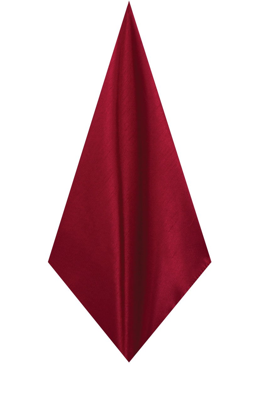 Dobell Men's Burgundy Pocket Square Handkerchief Dupion Satin-Feel Fabric