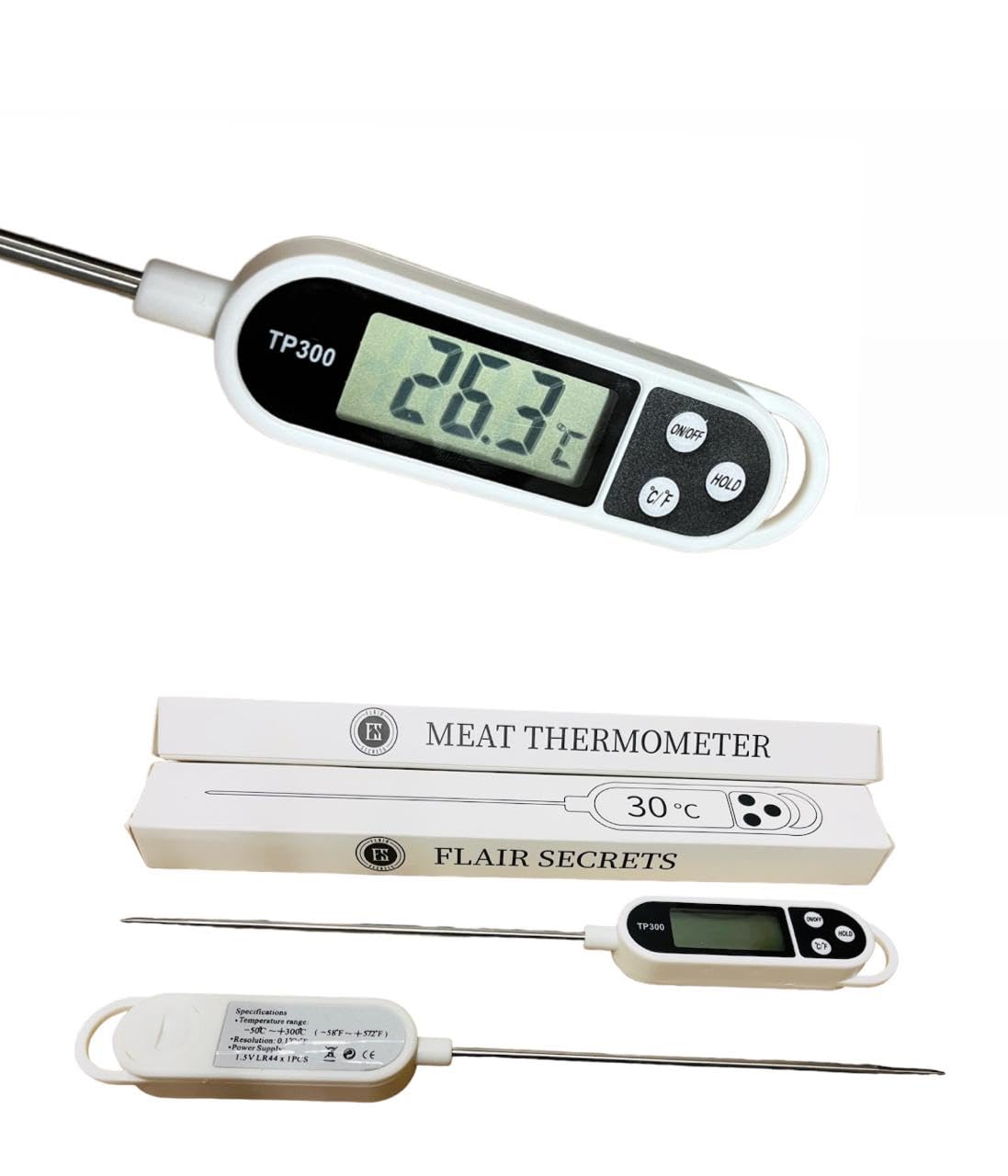 FLAIR SECRETS Digital Meat Thermometer Probe (PACK OF 2) with Stainless ...