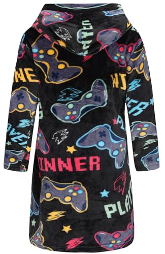 Image of Girls Fleece Robe Boys Hooded Bathrobe Soft Flannel Robe For Kids