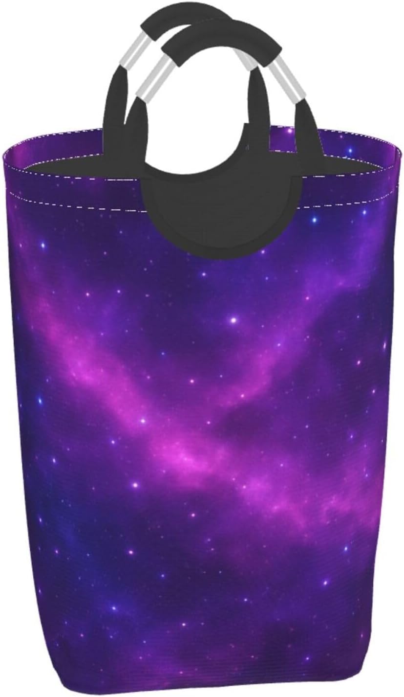 50l Laundry Basket Starry Night Waterproof Laundry Hamper Foldable Clothes Laundry Bag With Handles