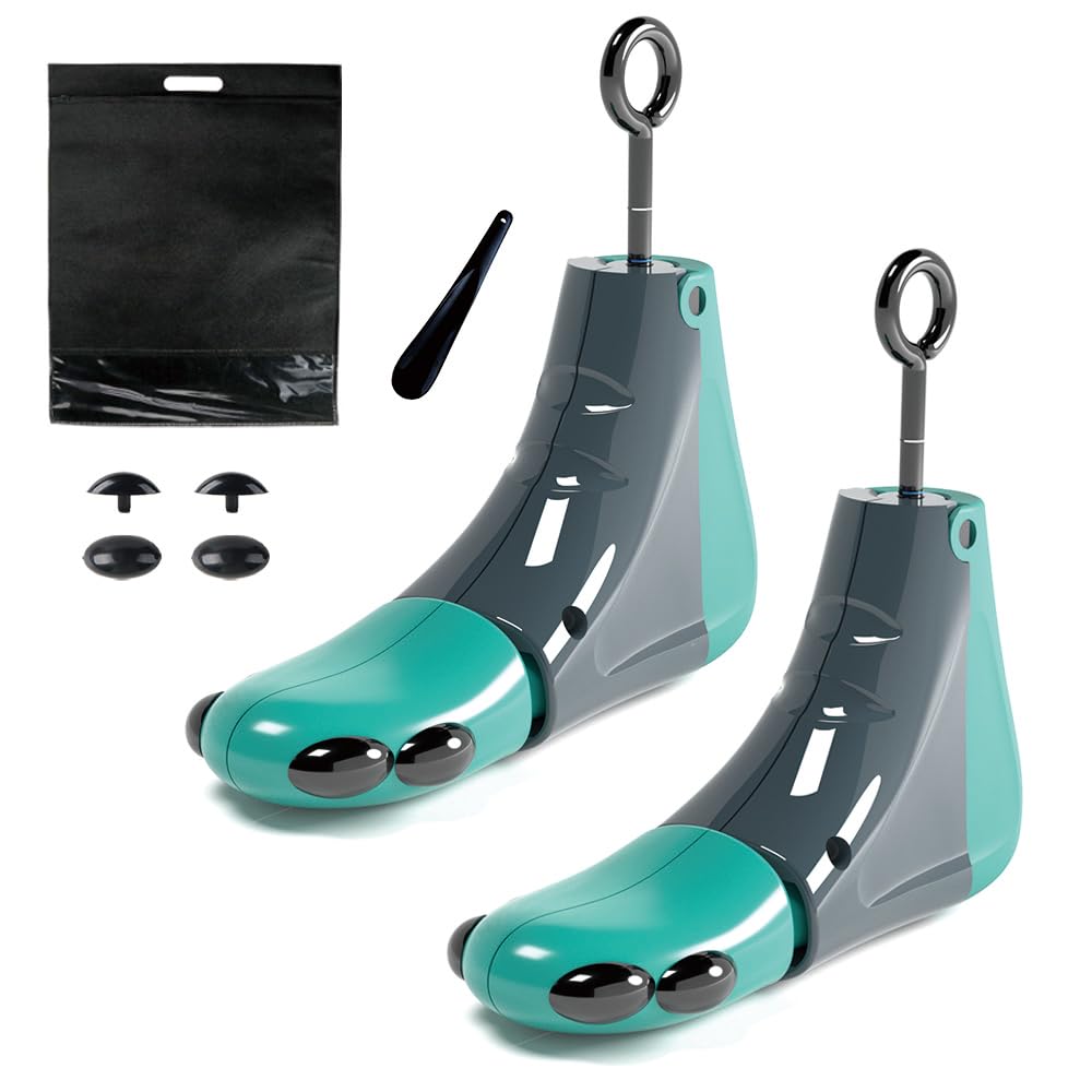 Estirador de zapatos para hombres y mujeres, ancho ajustable, expansor de zapatos, pies anchos (2 unidades), Azul, M (for US 5.5-10)