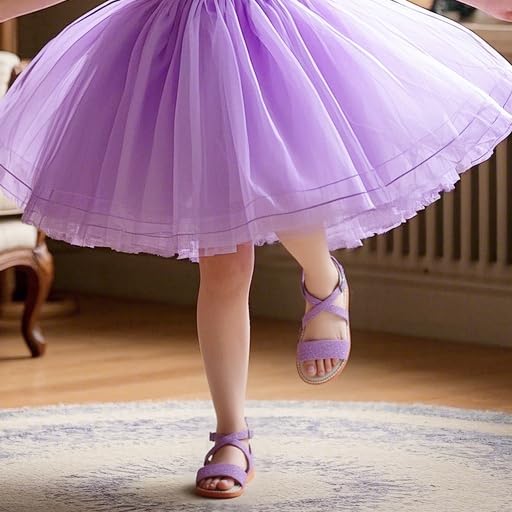 Image of ESTINE Toddler /Little Kid Girls Dress Cross Strappy Open Toe Sandals Princess Flats Summer Flower Girl Shoes