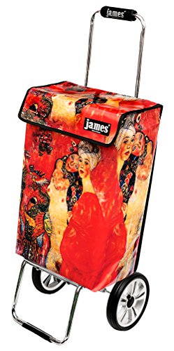 James® Einkaufstrolley modern Design Botticelli, Einkaufswagen bunt, Hackenporsche, Shopping-Lifestyle, Planenmaterial, bis 50kg Tragkraft, Grosse Räder, Made in Vienna – Bild 3
