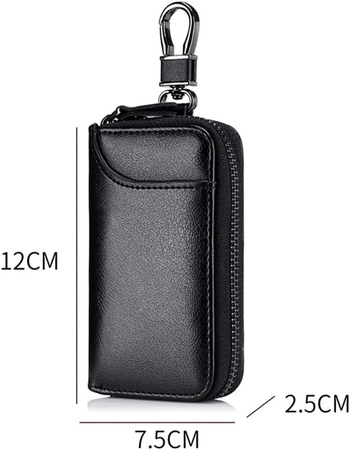WASHLA Leather Keychain Men Women Key Holder Organizer Pouch Key Mini Card Bag (Color : C, Size : Universal Size) (C Universal Size) image 2