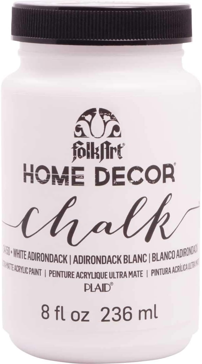 Home Decor Chalk Furniture & Craft Acrylic Paint in Assorted Colors (8 Ounce), 34150 White Adirondack