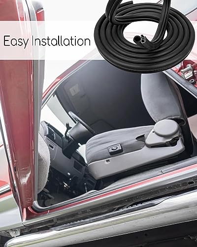 Image of Weather Stripping Door Seal Kit Fit for Ford Bronco F100 F150 F250 F350 1980-1996 Some Models, Waterproof Soundproof Rubber Weather Strip Set, 4.6M /181Inch /15Ft, 2Pcs(Front Left & Right)