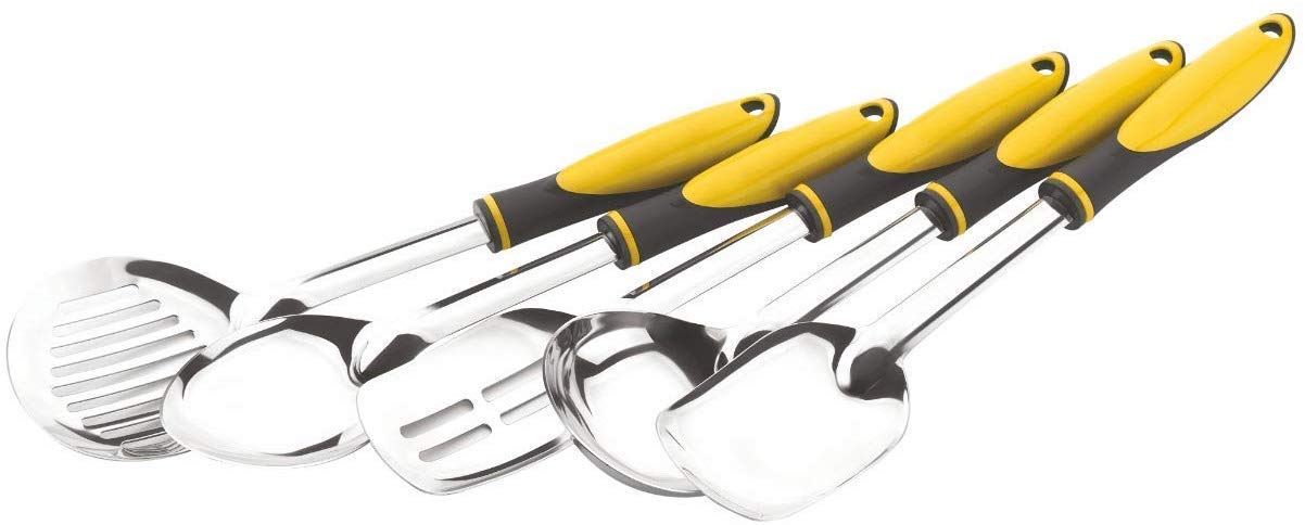 Exclusive New Designed Cooking Stainless Steel Serving Spoon Set for Kitchen | Kitchen Utensils for Home. (Blue)