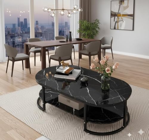 Image of Coffee Table Centre Table (Black Black, DBL)
