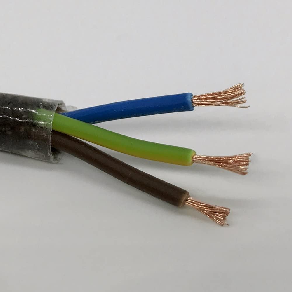10 M Stoffkabel Schwarz-gold – 3x0,75 Qmm, 3-adrig, Für Lampen & Leuchten (H03VV-F, ø 6,2 Mm)