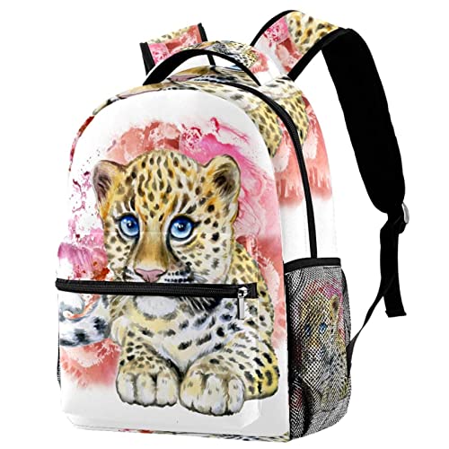 Sac à dos à bandoulière étudiant léopard - Sac de cours original et léger