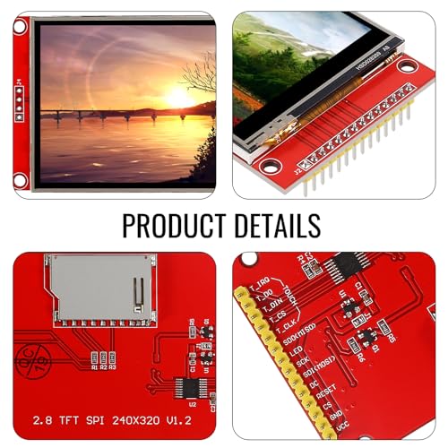 Image of 2pcs 2.8 inch SPI TFT LCD Display Touch Panel ILI9341 240x320 TFT LCD Touch Screen Shield 5V /3.3V STM32 Display Module SPI Serial with Touch Pen