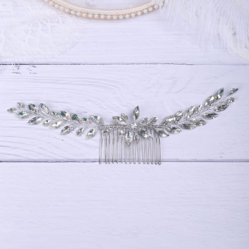 Silver Rhinestones Beads Long Hair Comb for Women Girls Wedding Bridal Hair Piece Handmade Boho Hair Accessories - Image 3