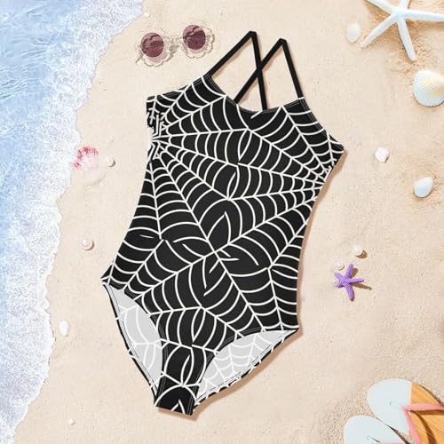 Spider Girls One Piece Swimsuits Summer Quick Dry Beach Bathing Suit3