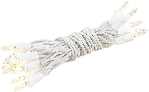 Novedad luces 20luz claro Navidad CraftMini juego de luces, cable blanco, 8'de largo, Transparente Novedad luces 20luz claro Navidad CraftMini juego de luces, cable blanco, 8'de largo, Transparente