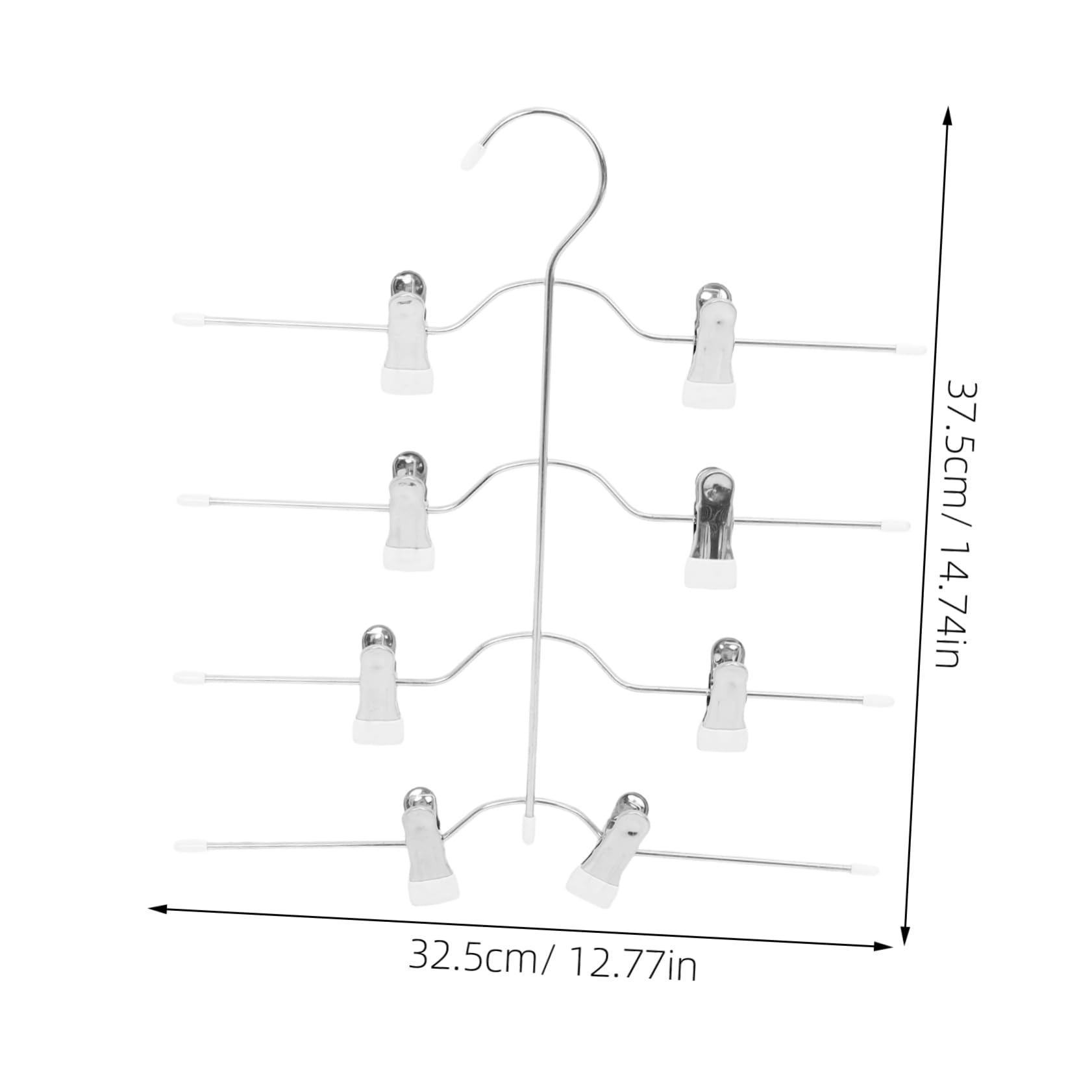 Percha con Clips de 4 Niveles, Acero Manganeso, 4 Piezas