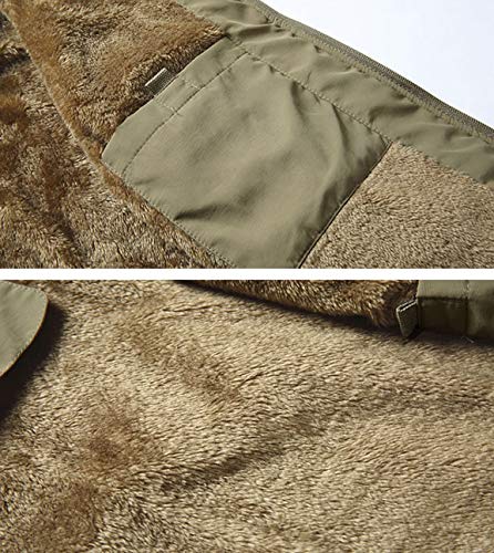 Fuwenni Men's Outdoor Casual Vest Lightweight Full Zip Fleece Outerwear Vest Sleeveless Jacket Khaki Xl #TOP5
