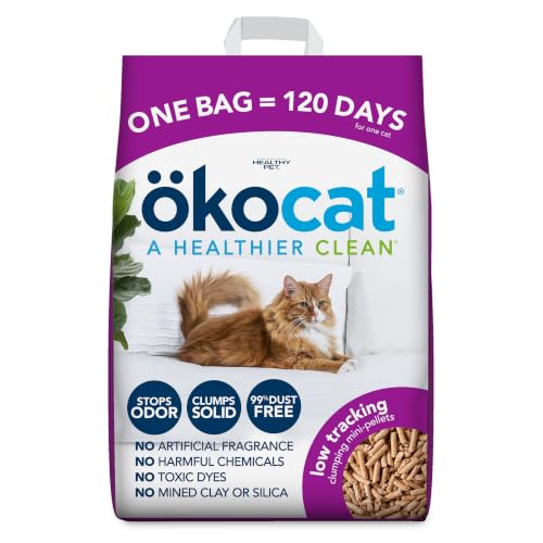 okocat Low Tracking natural wood clumping cat litter