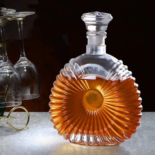 Image of European Style Glass Decanter Storage Container for Liquor, Whisky, Vodka, Scotch, Wine, Rum, Brandy, Champagne, Tequila, Juice (STRIP700)