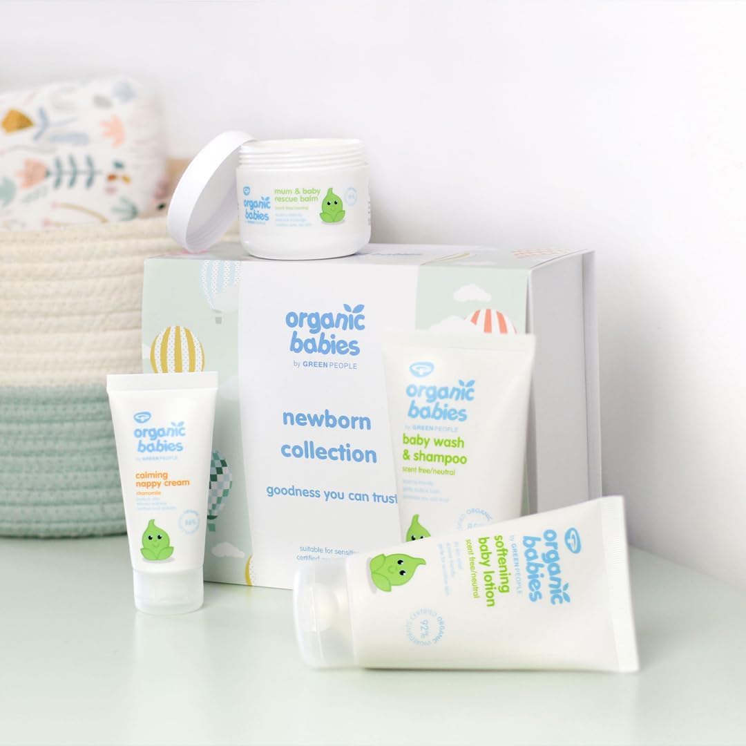 Green People Set Neonato per Bambini | Regali per Mamma e Bambino Naturali e Biologici, Neonato Accessori Utili per Baby-Shower, Rivelazione di Genere