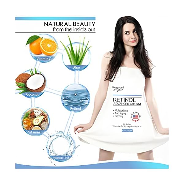 Moisturizing Anti Aging Facial Cream Made in USA – Retinol Cream for Face serves as Face Moisturizer, Anti Aging Eye Cream, Neck Firming Cream, Hand Anti Wrinkle Cream, Night cream for Women & Men