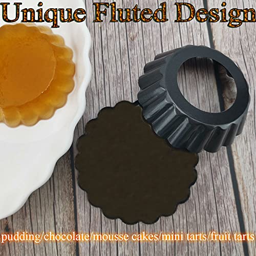 image for DATANYA 24Packs Mini Tart Pans 3 Inch with Removable Botttom, Carbon S