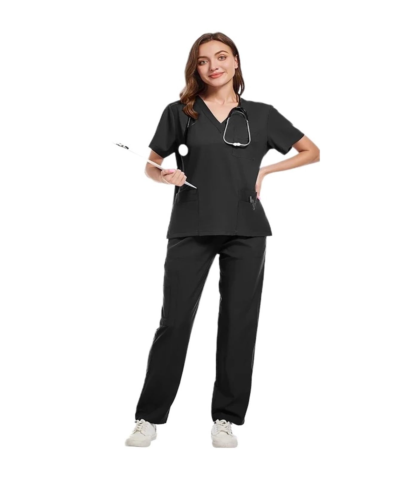 Uniformes de Enfermera, Tops sólidos, Pantalones for Mujer y Hombre, exfoliantes, Uniformes for clínica Mascotas Hospital Veterinario Dental, Conjuntos