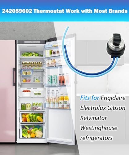 242059602 Refrigerator Defrost Thermostat Fits for Frigidaire, Electrolux, Gibson, Kelvinator, Westinghouse Refrigerator Appliances,Replaces PS6448036 ETC.