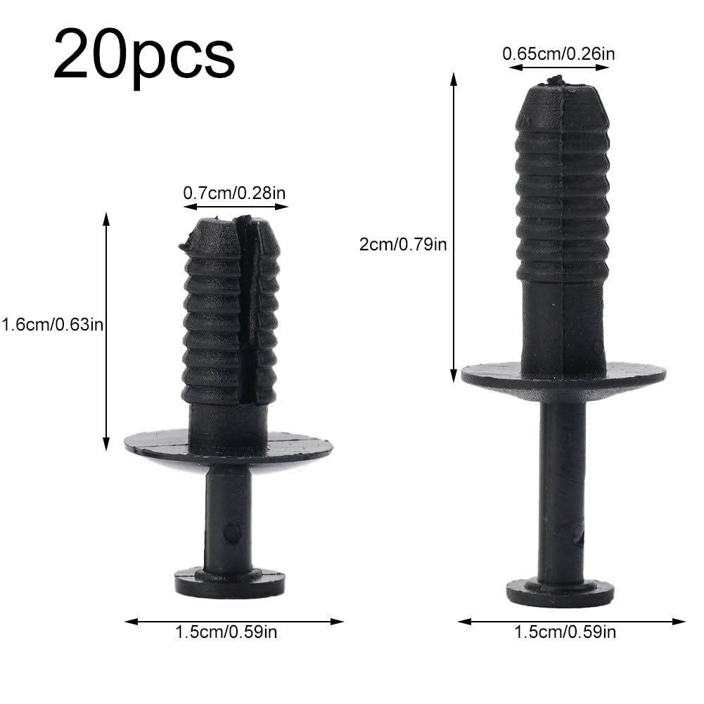 Lecreatekit Clip di fissaggio a pressione, rivetti espandibili per BMW E30 E39 E46 E53 E60, fissaggio in plastica nera, confezione da 20