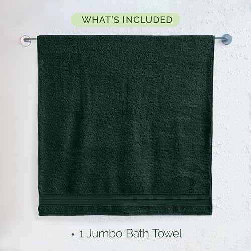Image of Elegant Comfort Three Line Popcorn Towel Set for Bathroom 35 x 70 inches, Premium Hotel Quality 1-PACK Jumbo Towels, 100% Turkish Cotton, Soft and Durable, Quick Dry and Highly Absorbent, Forest Green